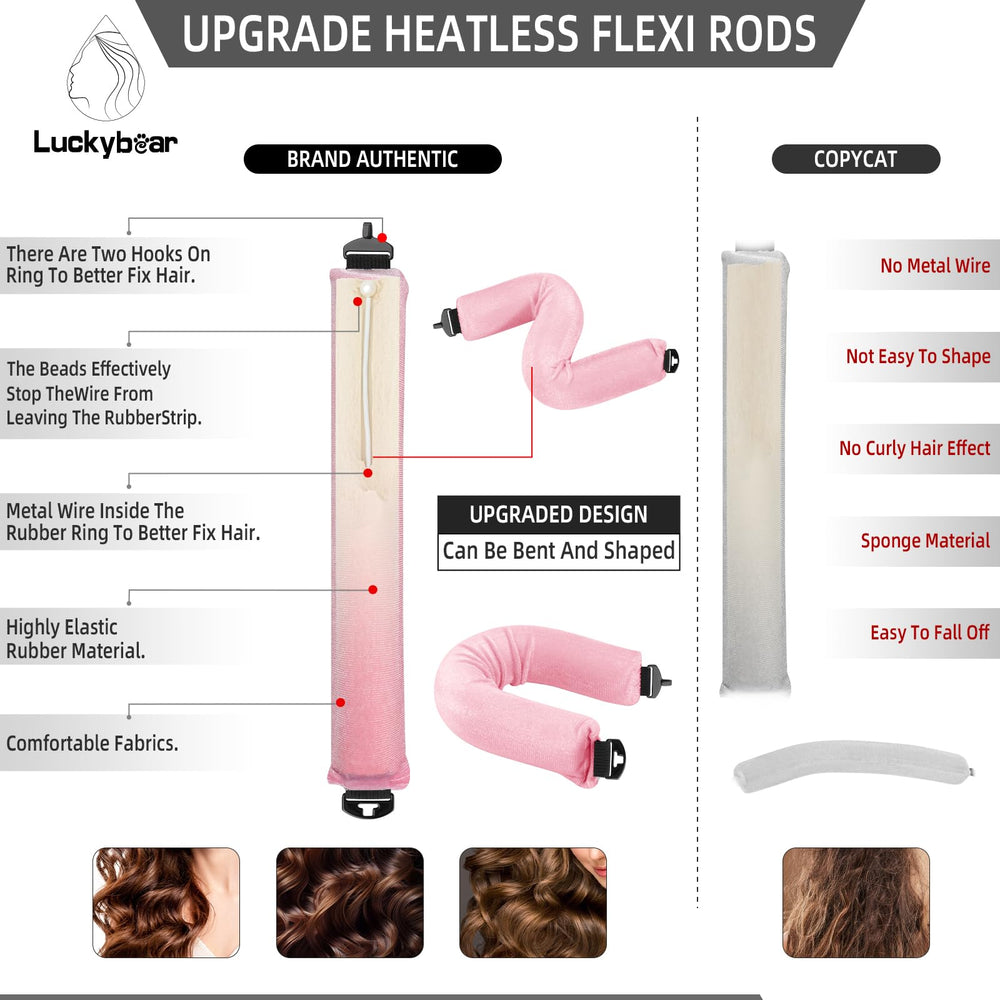 Luckybear flexi rods for night use offer comfortable wear with no pins or clips.