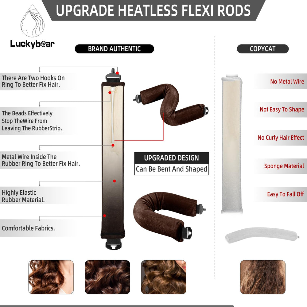 Luckybear jumbo flexi rods for all hair types enabling defined curls.