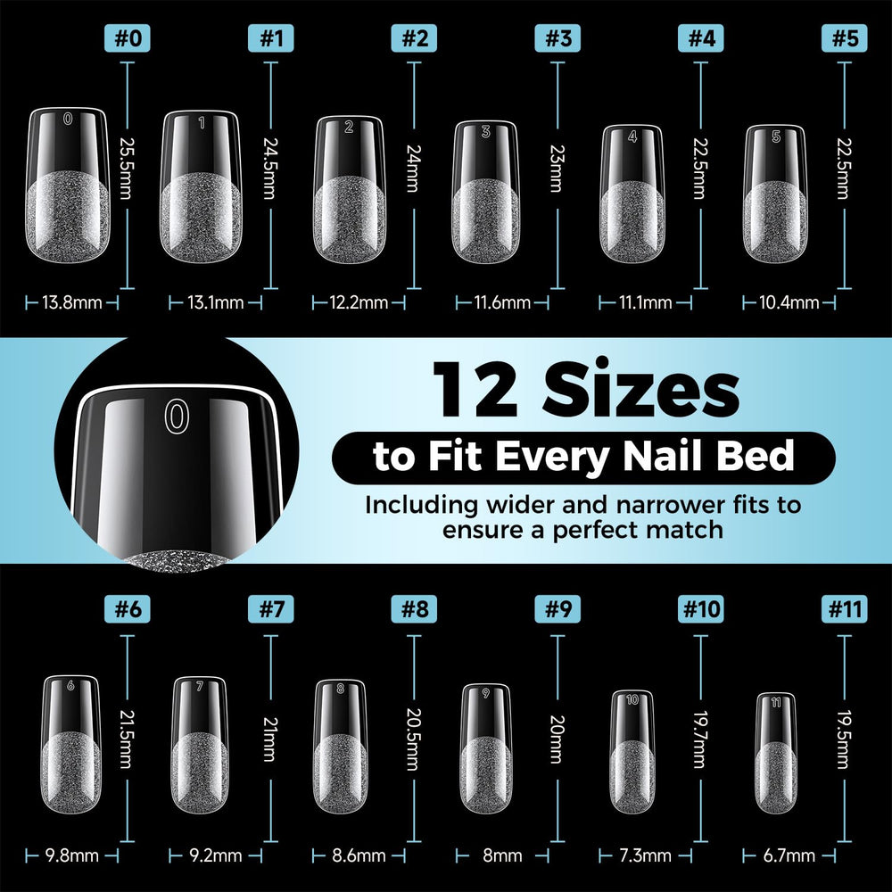 Luckyfairy clear gel tips provide a translucent, natural look.