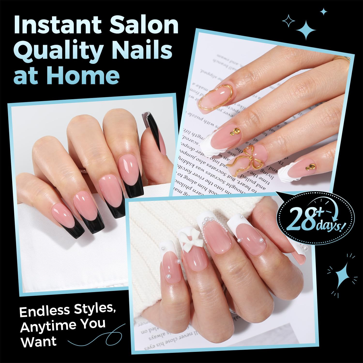 Luckyfairy foldable soft gel tips allow easy shaping.