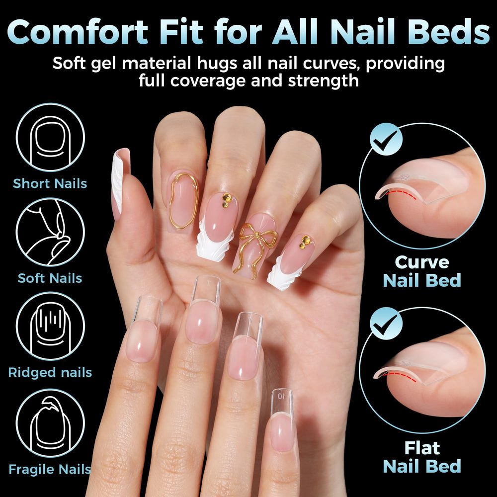 Luckyfairy inner sanding texture on tips promotes strong adhesion.