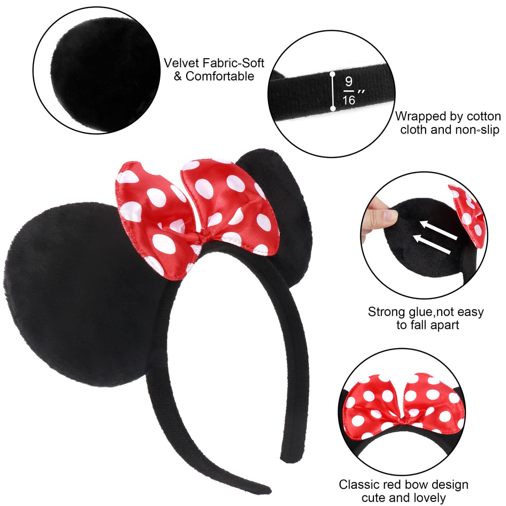 Lucky Will padded velvet ears on headband, soft-touch comfort