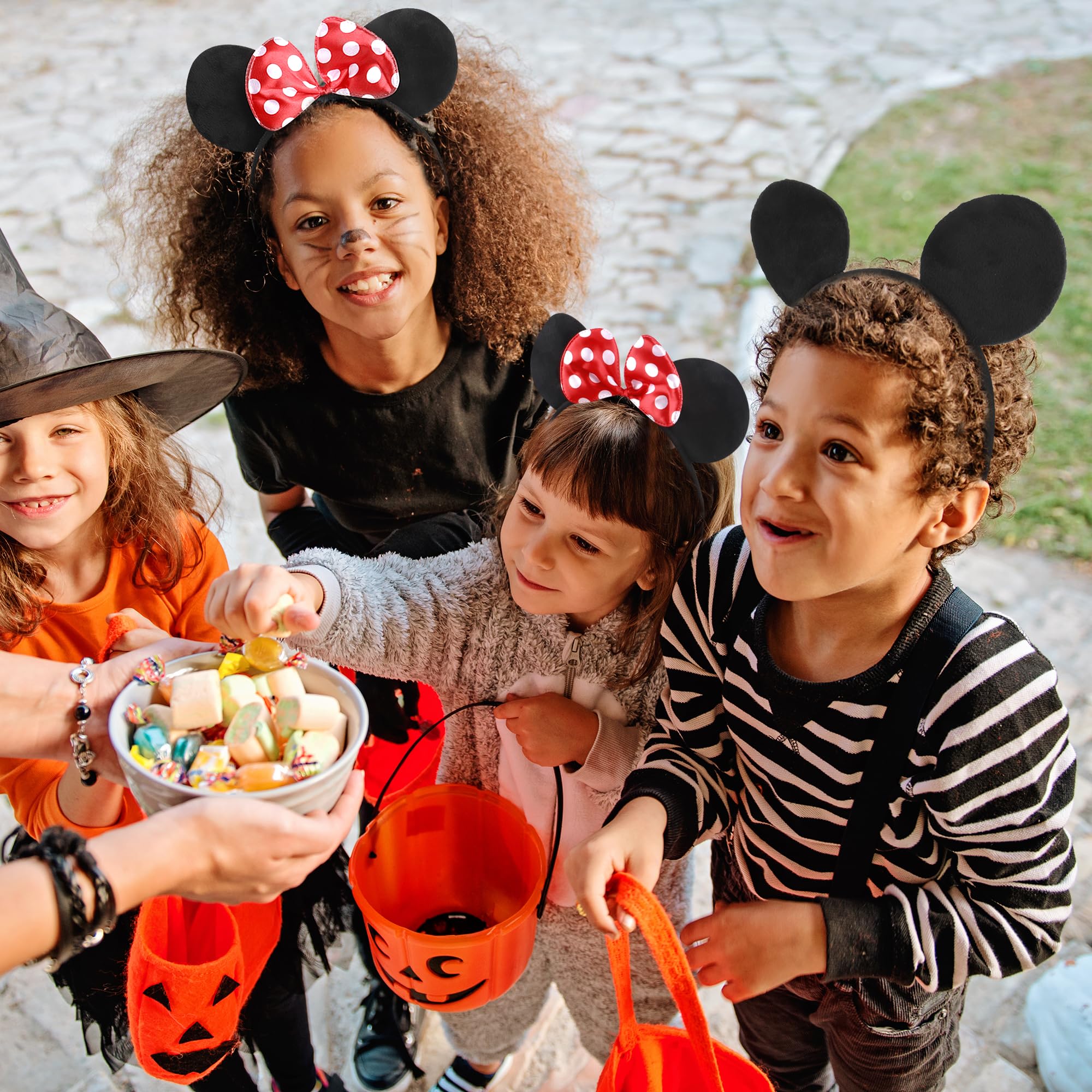 Lucky Will mouse ears headband with red bow for girls' party looks