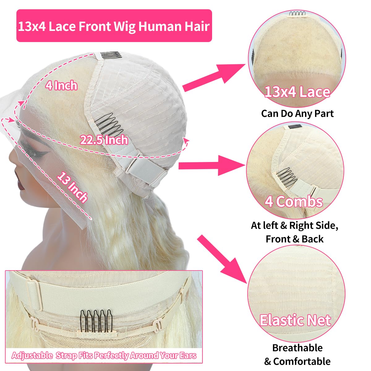 LUCLUEME 613 lace detail reveals invisible HD lace.