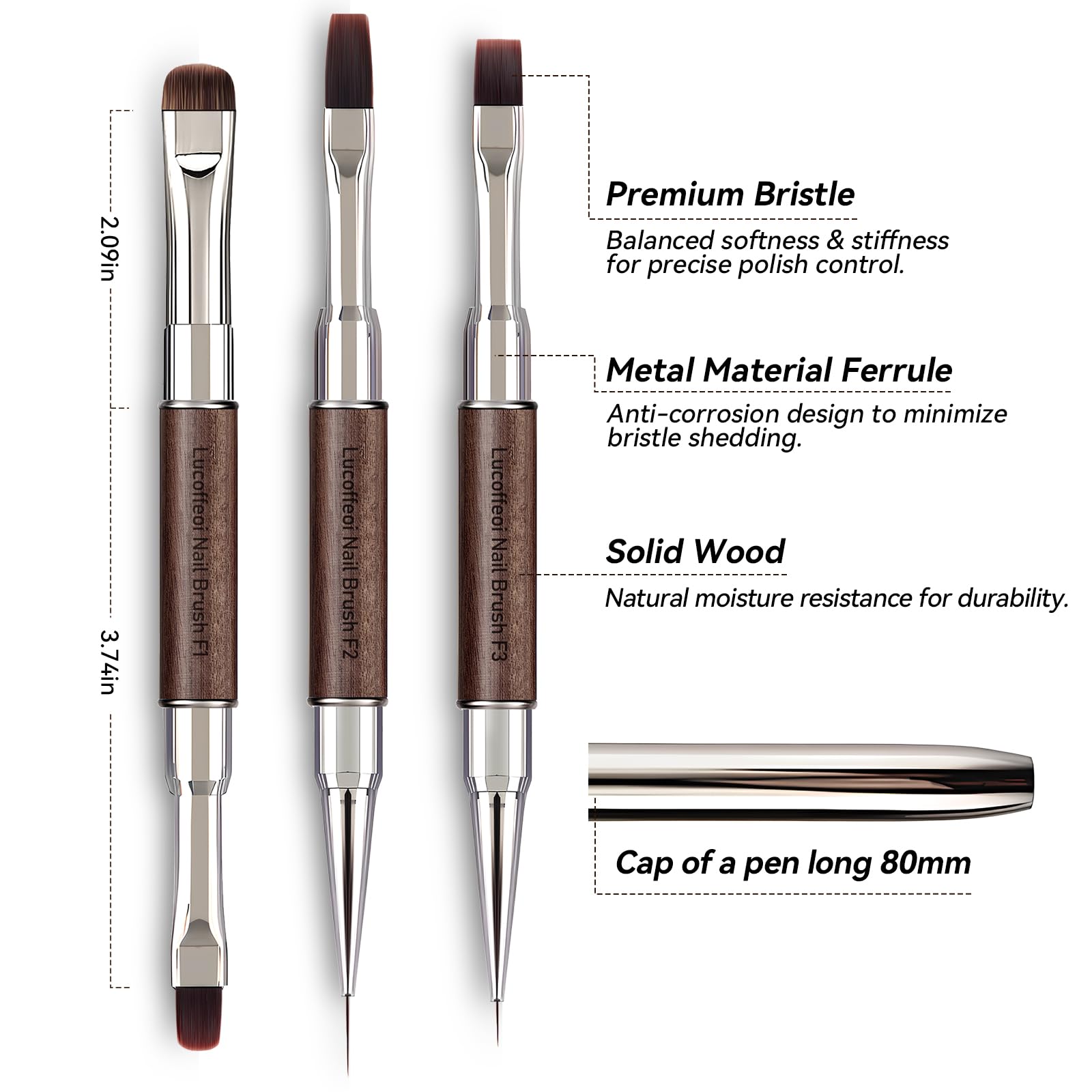 Lucoffeoi 12mm liner for delicate detailing on nail art