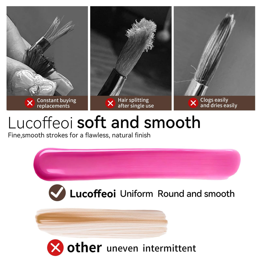 Lucoffeoi dual-end brush angled head for precise cuts and clean lines