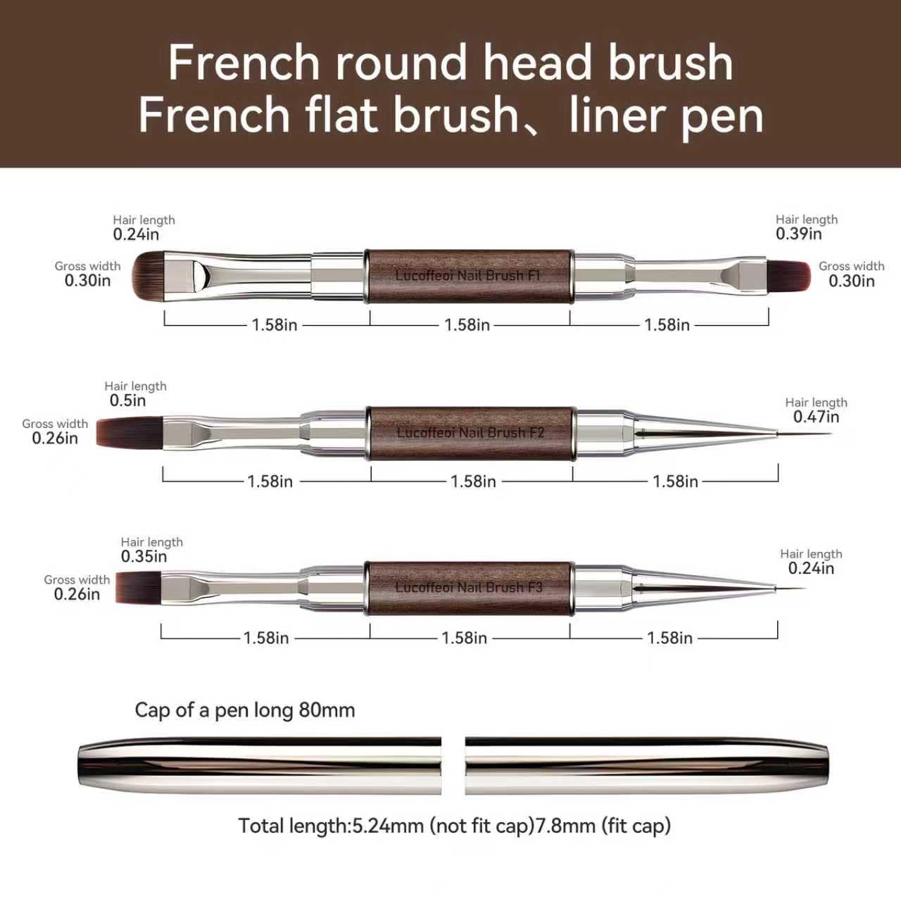 Lucoffeoi brush with cap and wooden handle for durable storage