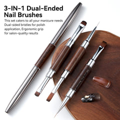 Lucoffeoi Nail Art Clean Up Brushes with oval head for smooth gel application