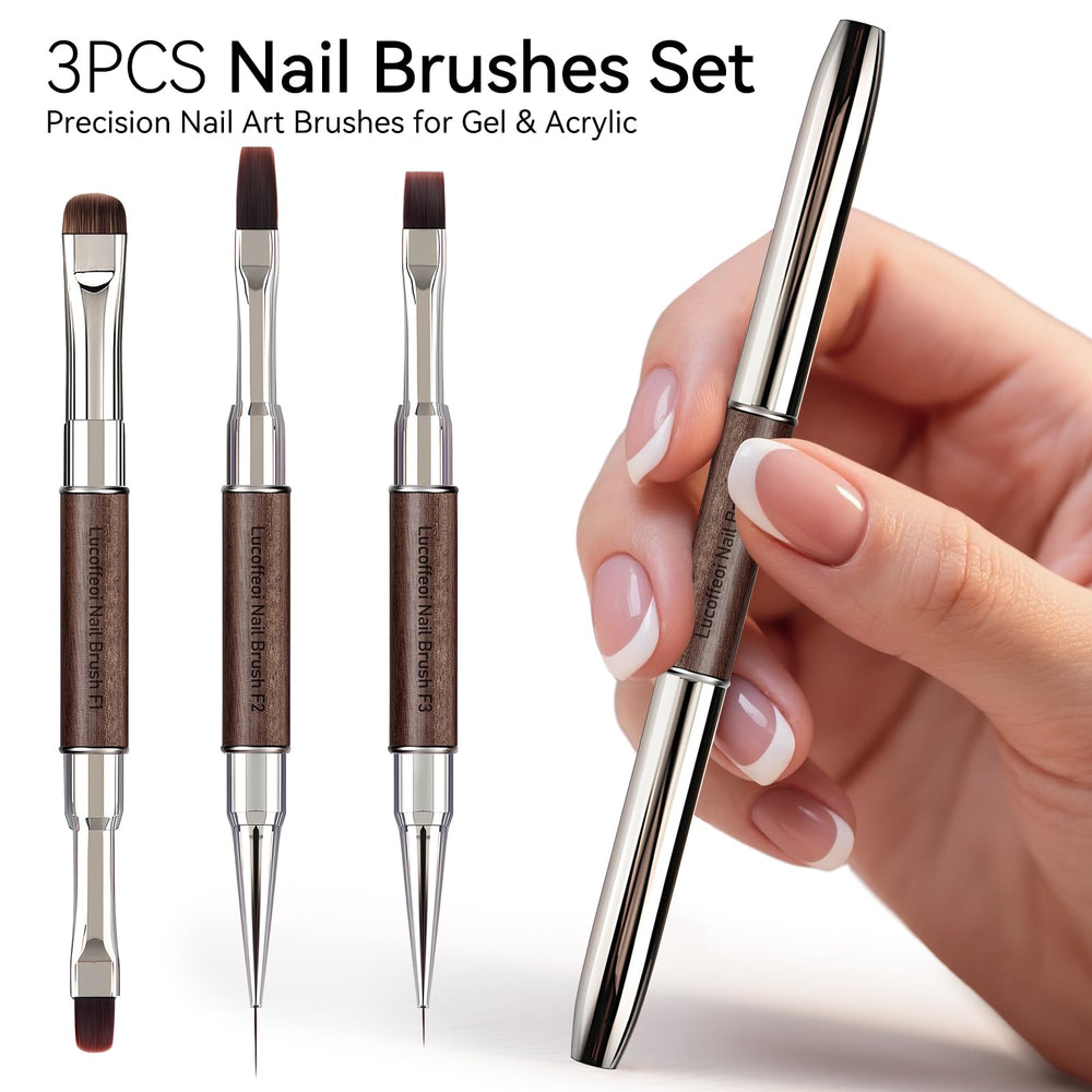 Lucoffeoi square head brush for smooth gel and glitter application