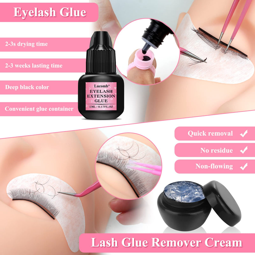 Lucomb glue remover for safe lash cleanup after training