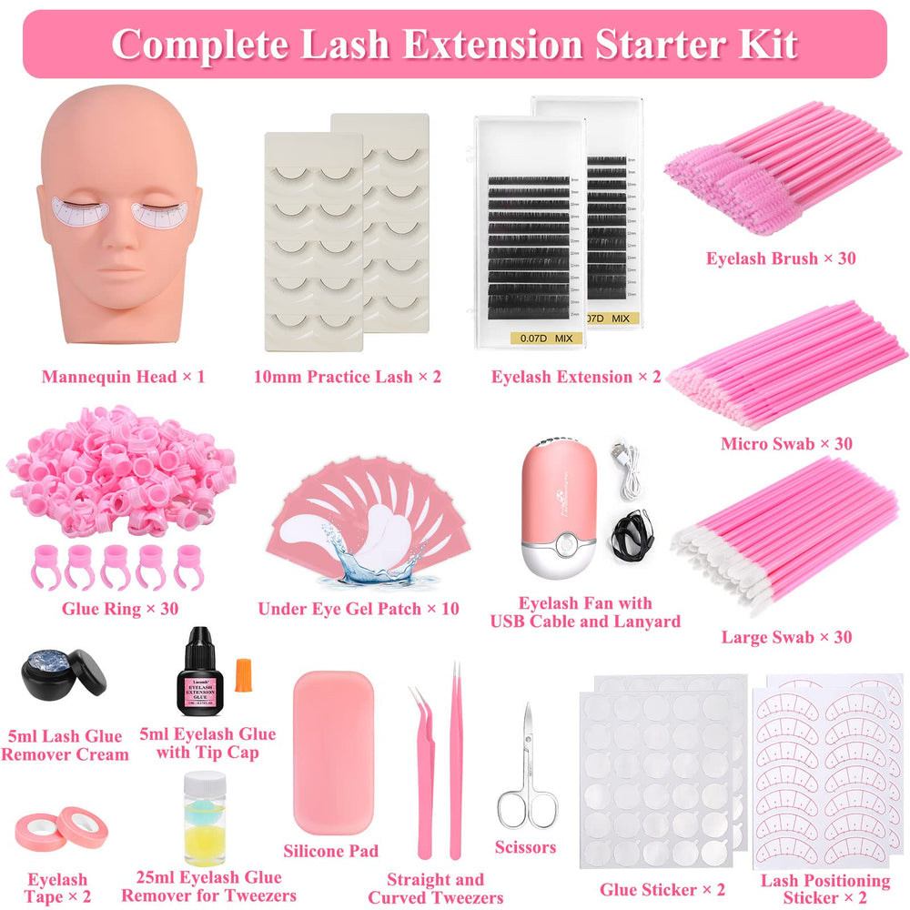 Lucomb lash kit tweezers for precise lash placement