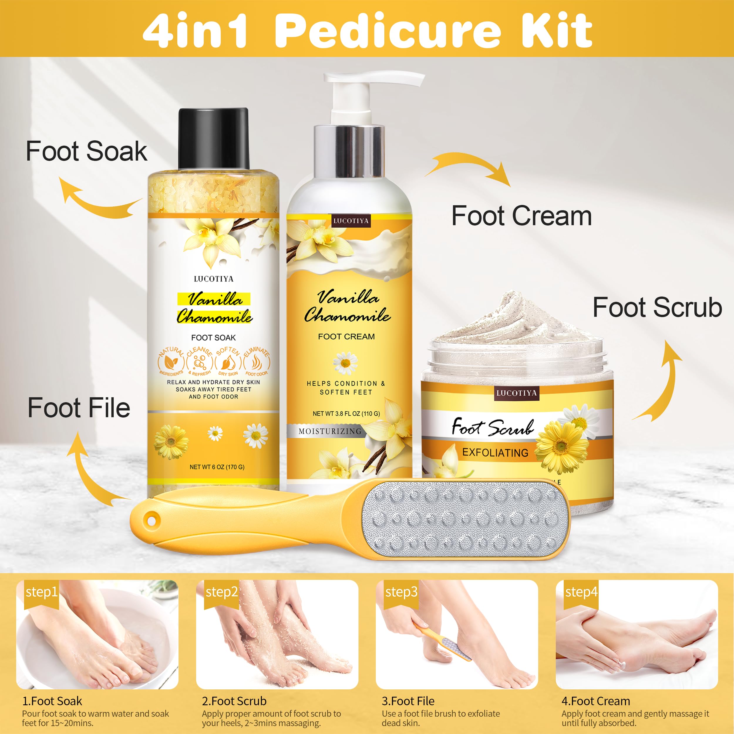 LUCOTIYA At-home foot care routine for spa-like evenings.