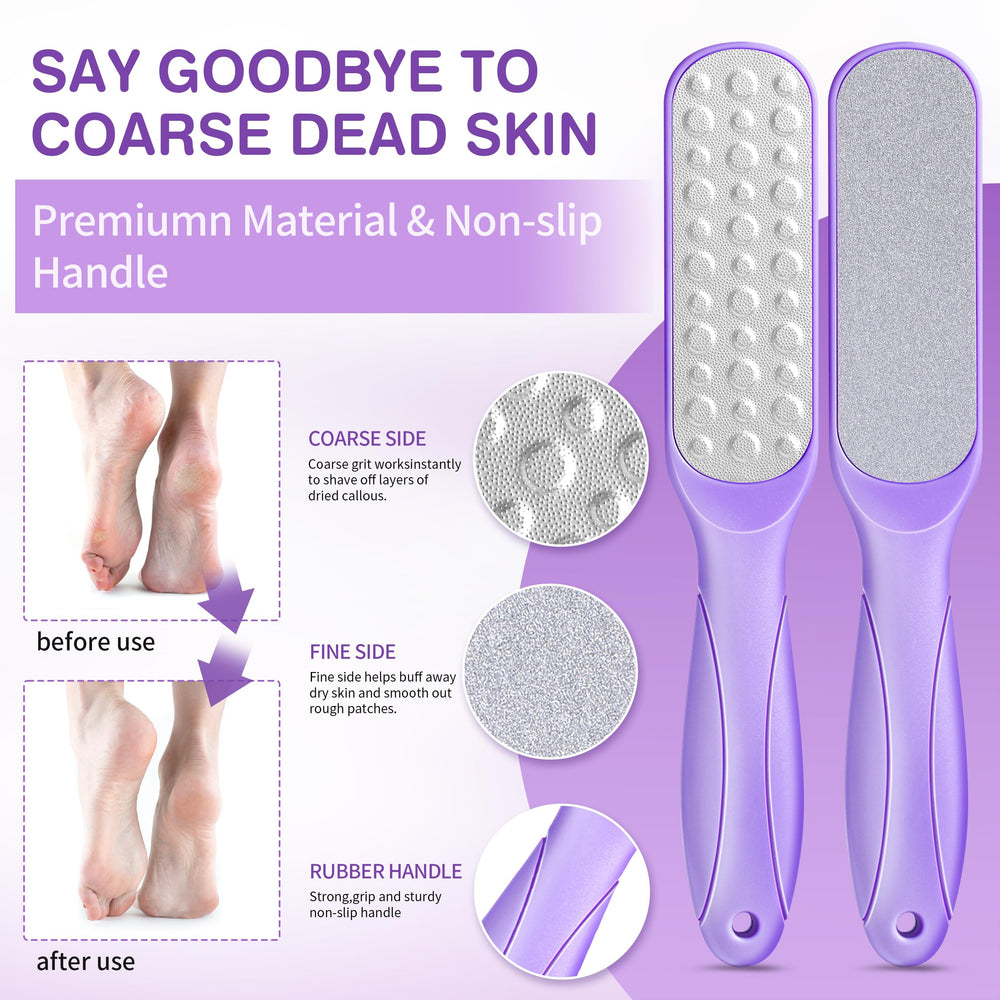 LUCOTIYA Foot File offers coarse and fine sides for smoothing dry feet after soaking