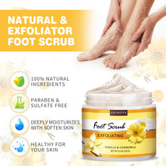 LUCOTIYA Foot Scrub for refreshed, softer feet.