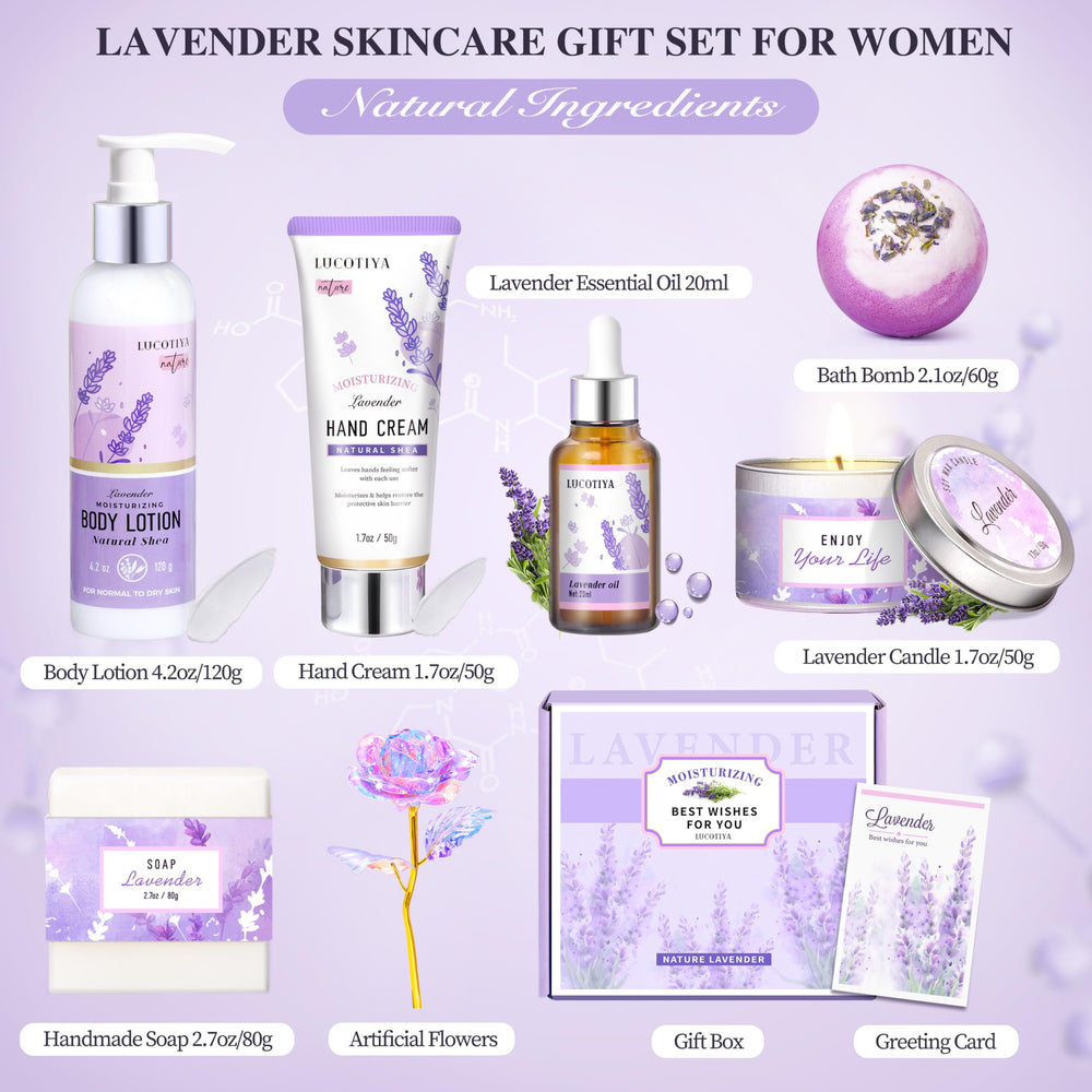 LUCOTIYA lavender body lotion bottle – moisturized skin and silky softness