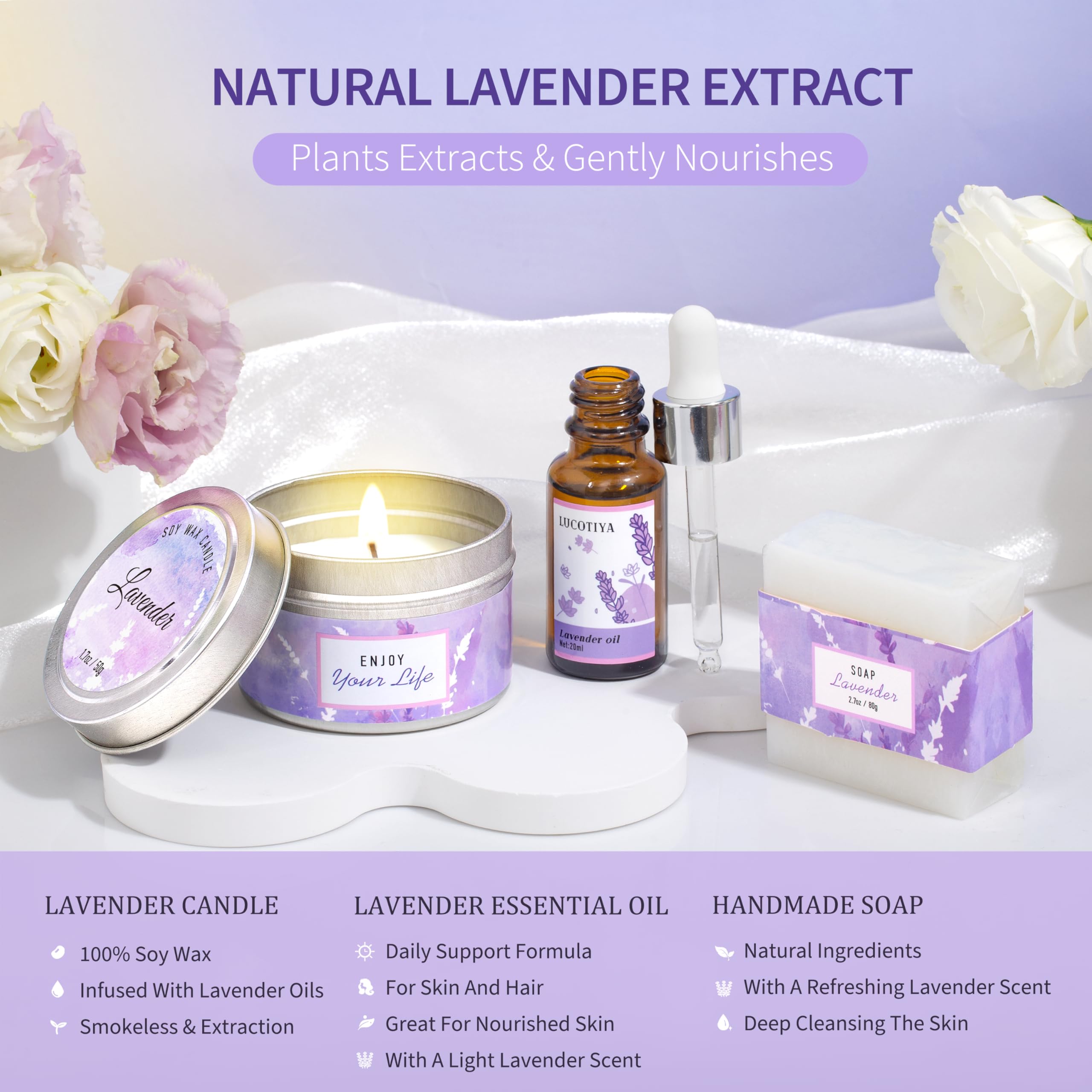LUCOTIYA lavender candle – gentle fragrance ambiance for unwind sessions