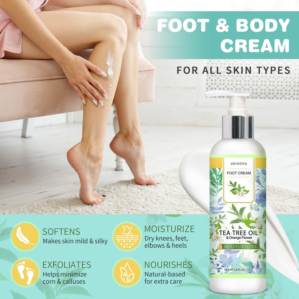 LUCOTIYA urea cream with shea butter nourishes dry feet overnight.