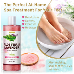 Luctiya foot soak bath salts — aloe, lavender, tea tree for soothing hydration.