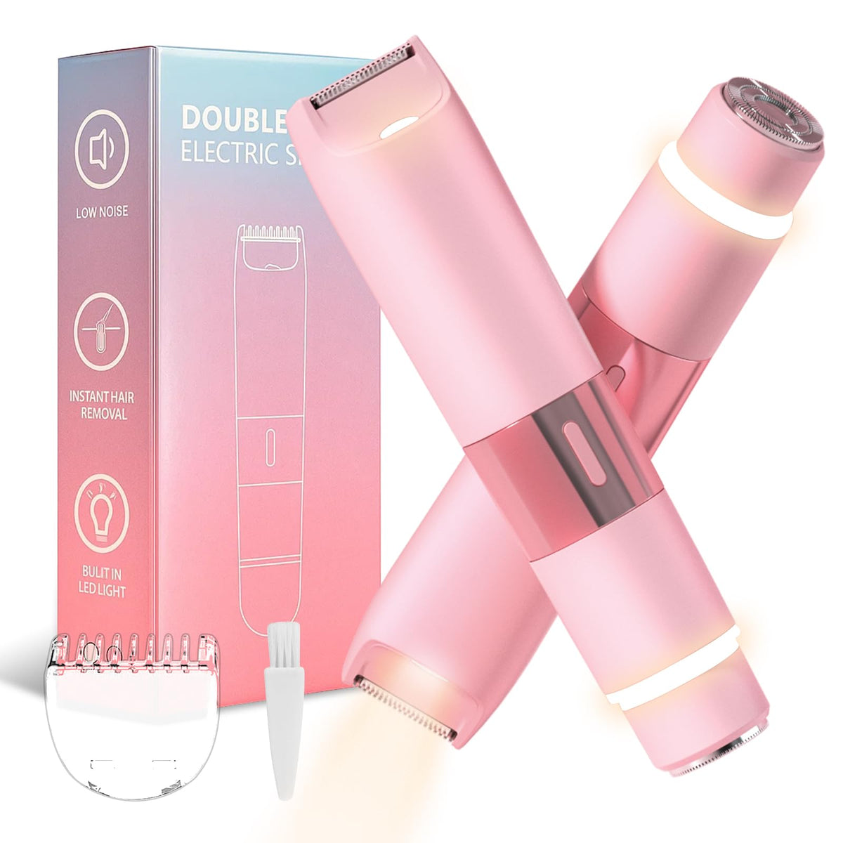 LUDAHOCY bikini trimmer 2in1 heads closeup for precise bikini grooming