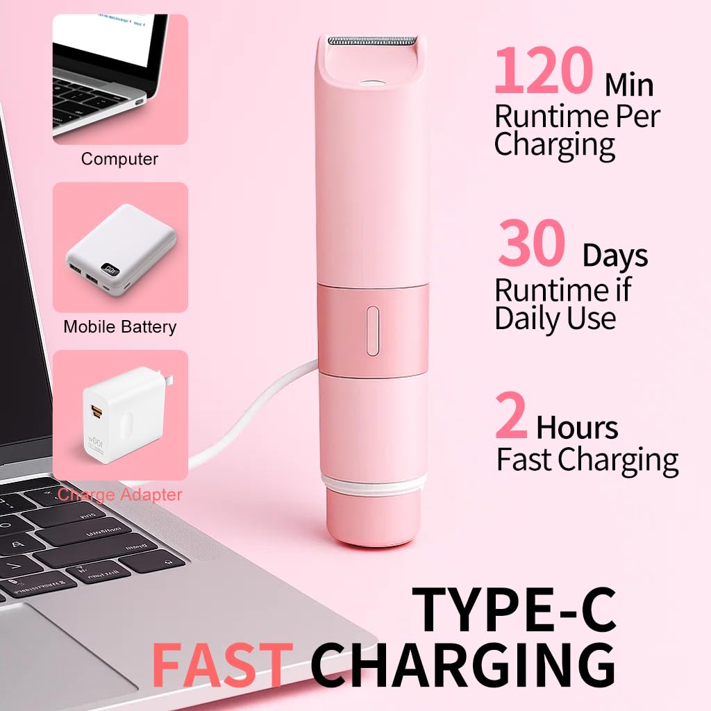 LUDAHOCY bikini trimmer facial peach fuzz removal close-up