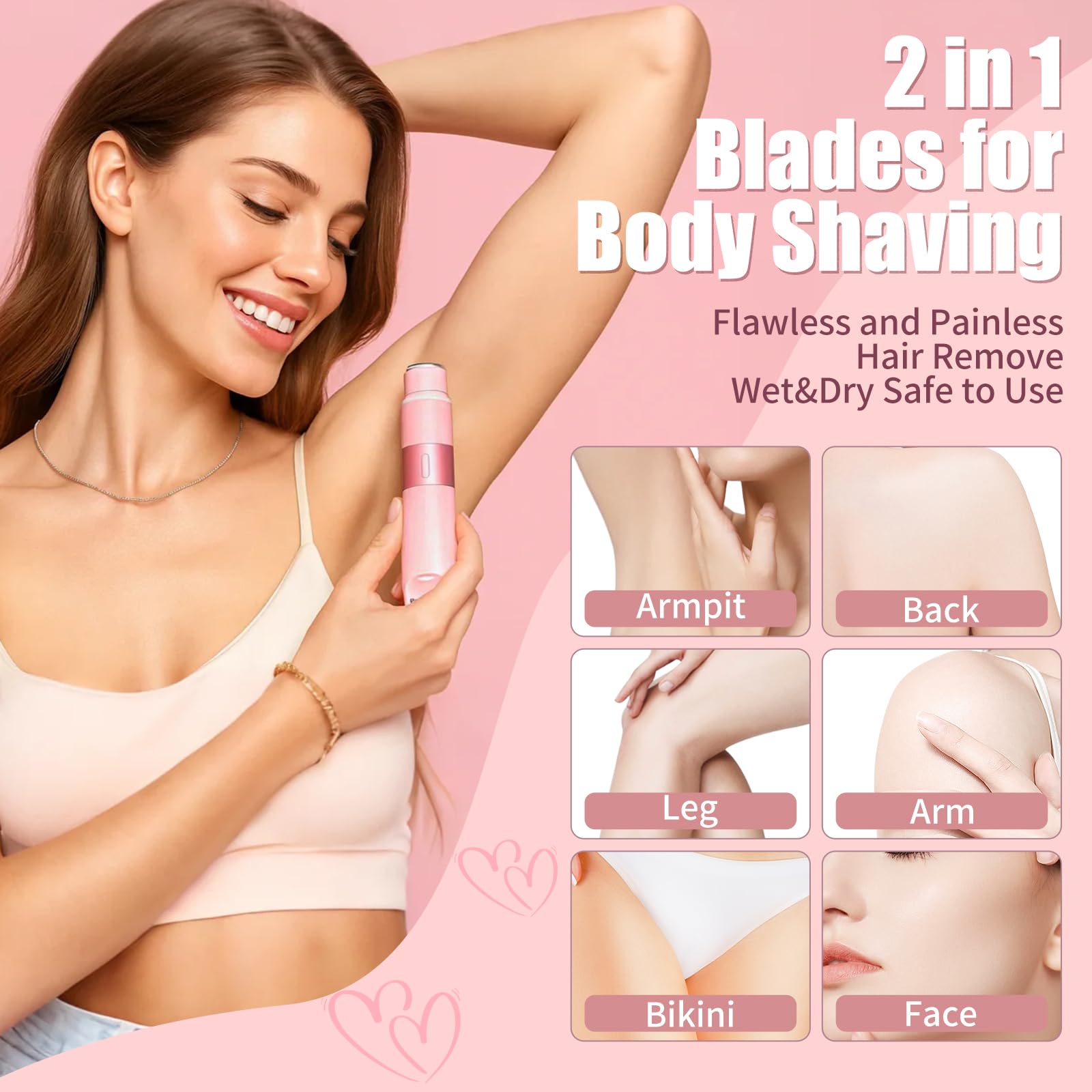 LUDAHOCY bikini trimmer LED light detail for precise grooming