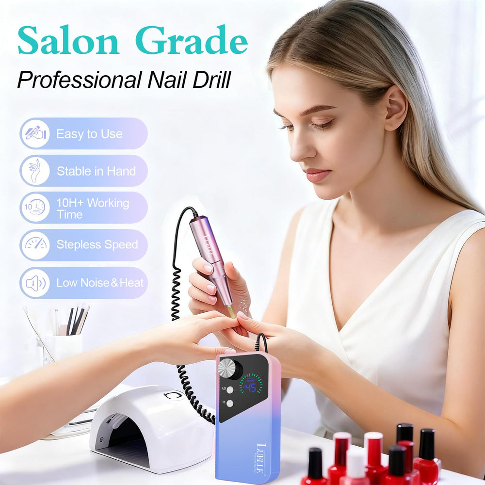 LUELLE nail drill kit with gold bits delivers professional detail.
