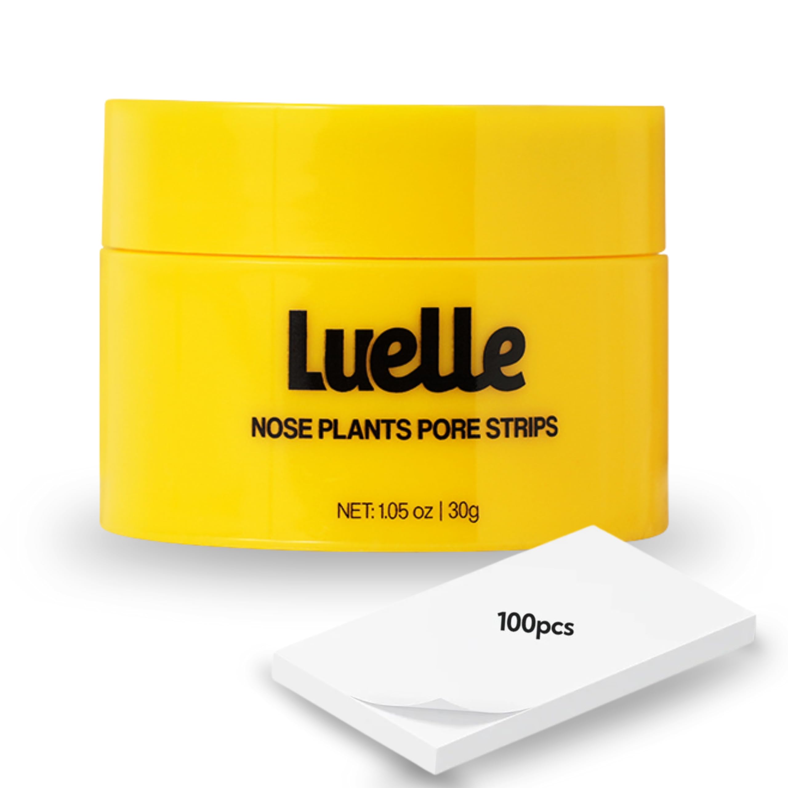 Luelle Pore Strips packaging shows 100 pieces for at-home cleansing