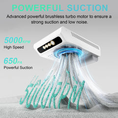 L'UGX Rechargeable Nail Dust Collector top view showcases 5200mAh battery enabling long cordless use.