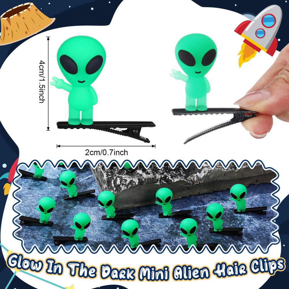 Luinabio alien hair clip glow green, ideal for Halloween costumes