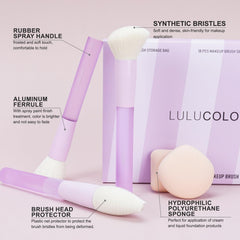 LULUCOLORS cruelty-free synthetic bristles ensure smooth even coverage on all skin types.