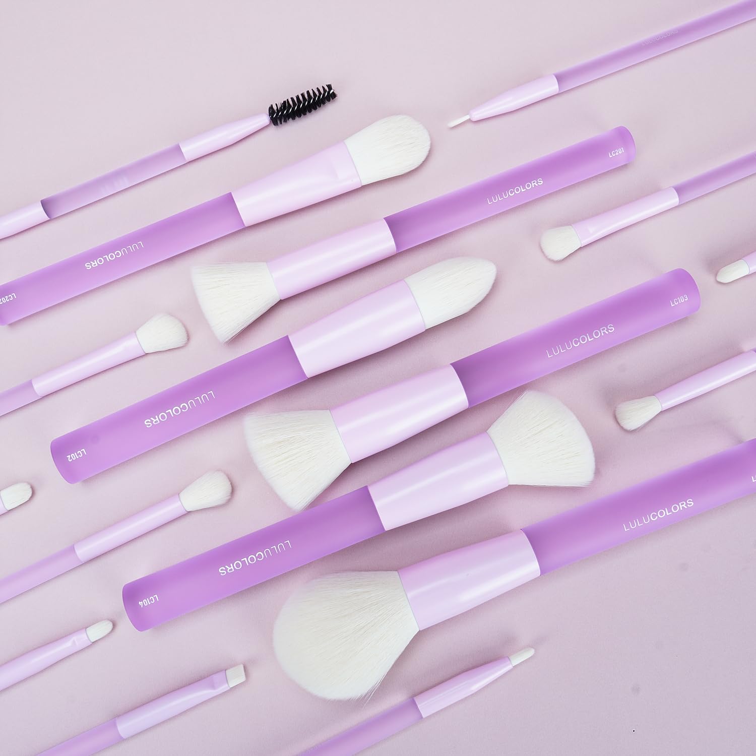 LULUCOLORS face and eye brushes support versatile looks from base to detail.