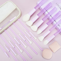 LULUCOLORS light purple handles provide comfortable non slip control during full-face makeup.