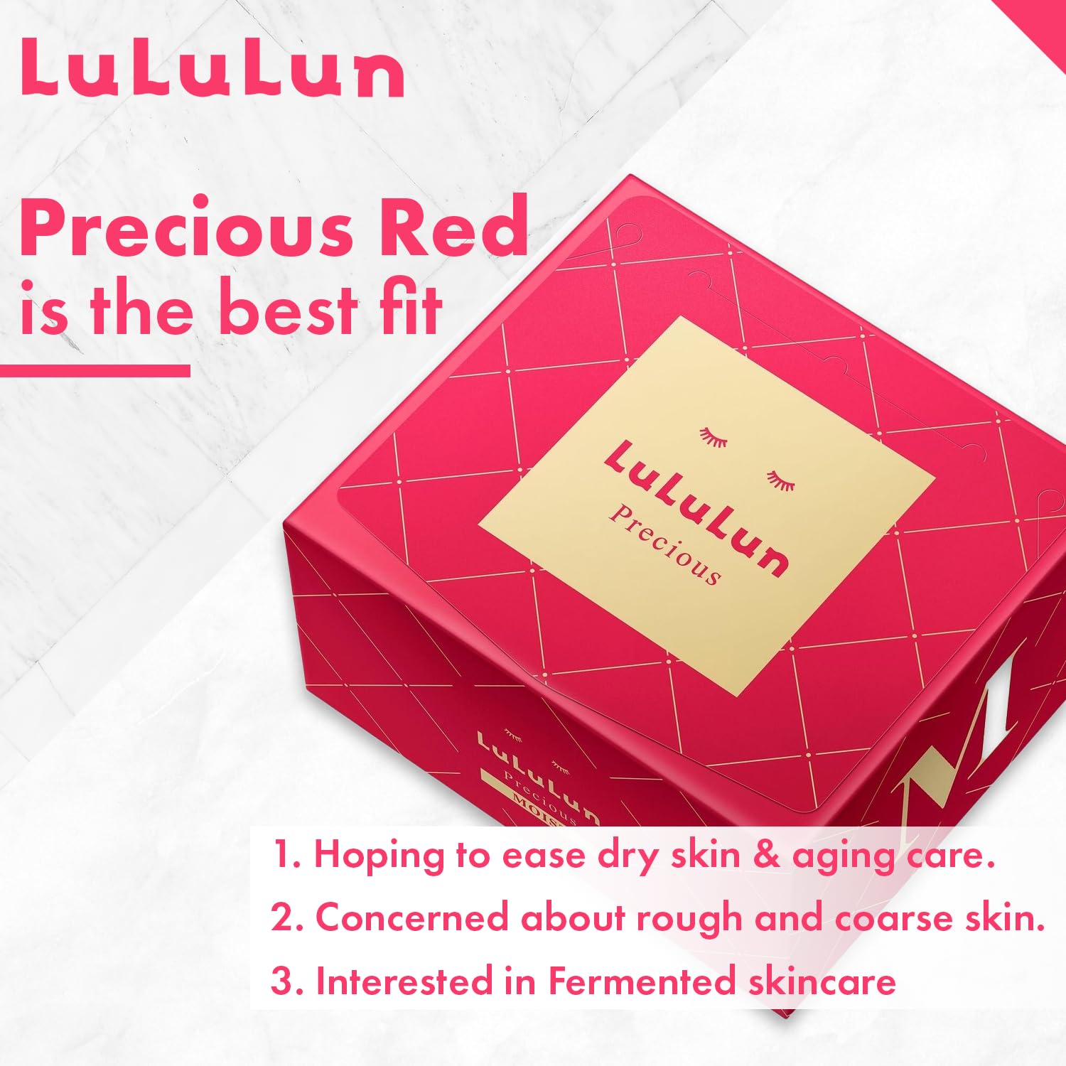 Lululun Precious Moist mask being applied for a hydrating routine.
