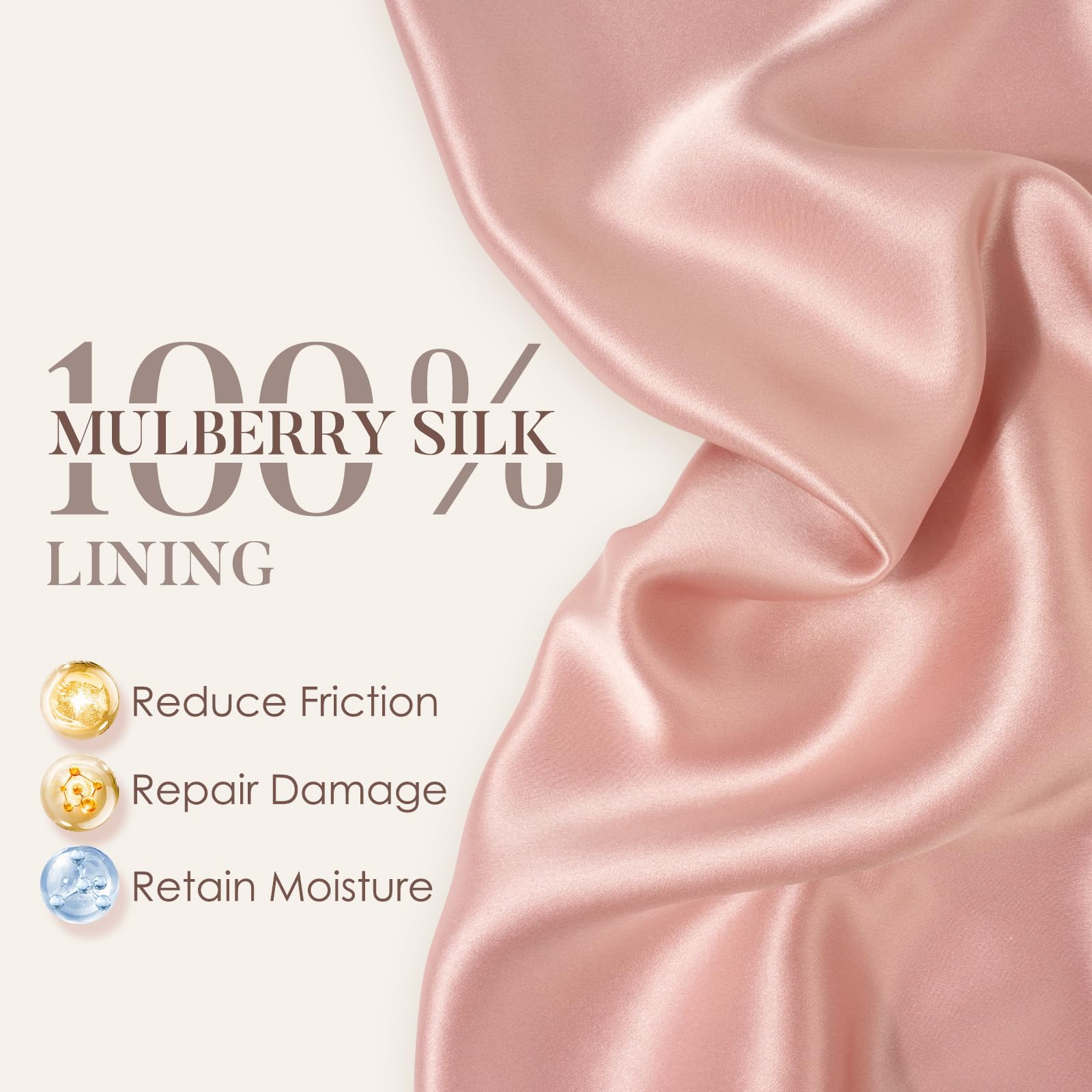 LULUSILK Mulberry Silk Lined Sleep Cap on head demonstrates secure, all-night fit for most users.