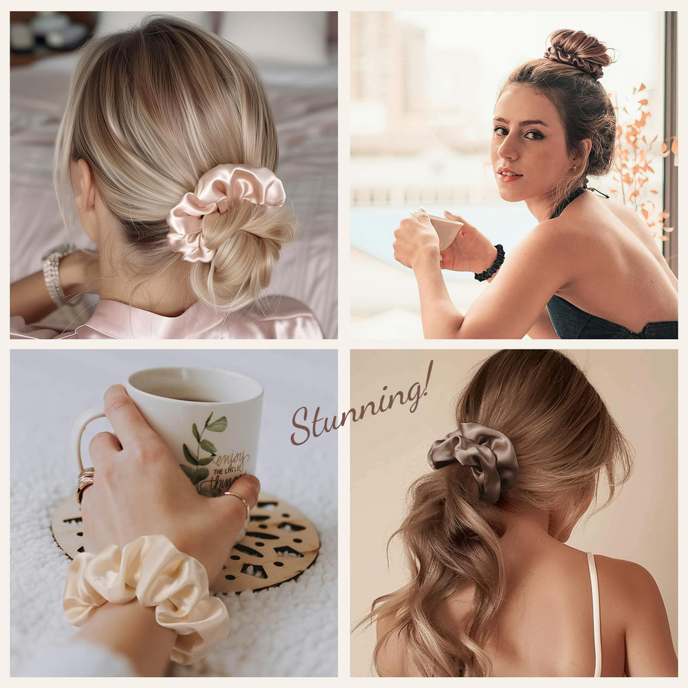 LULUSILK silk scrunchies color collection offers varied hues to match outfits and moods