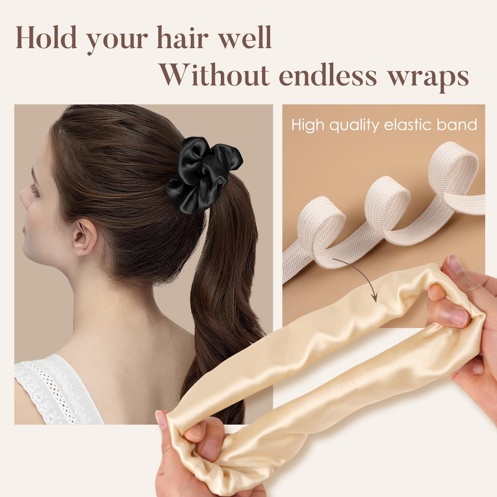 LULUSILK silk scrunchies damage-free hair protect all hair types from snagging and creasing