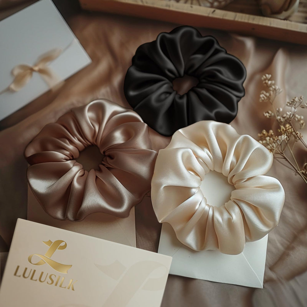 LULUSILK silk scrunchies gift set presents an elegant everyday-luxury option