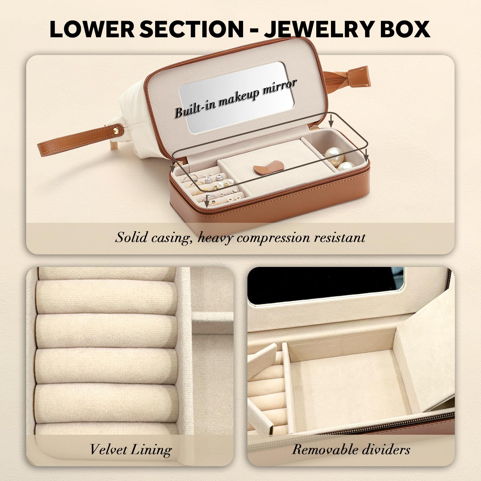 Lumayina heavy-duty zipper detail ensures reliable security during travel.