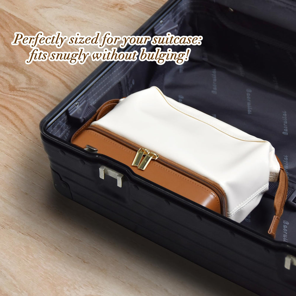 Lumayina top section fits 12-16 cosmetics like brushes and perfumes.