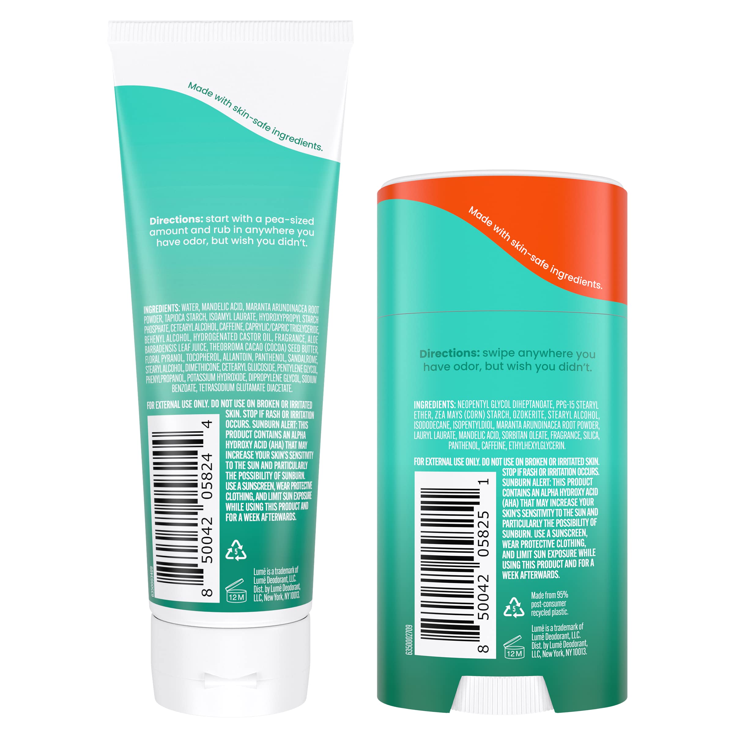 Lume 72-hour odor control graphic highlights extended protection for daily activities.