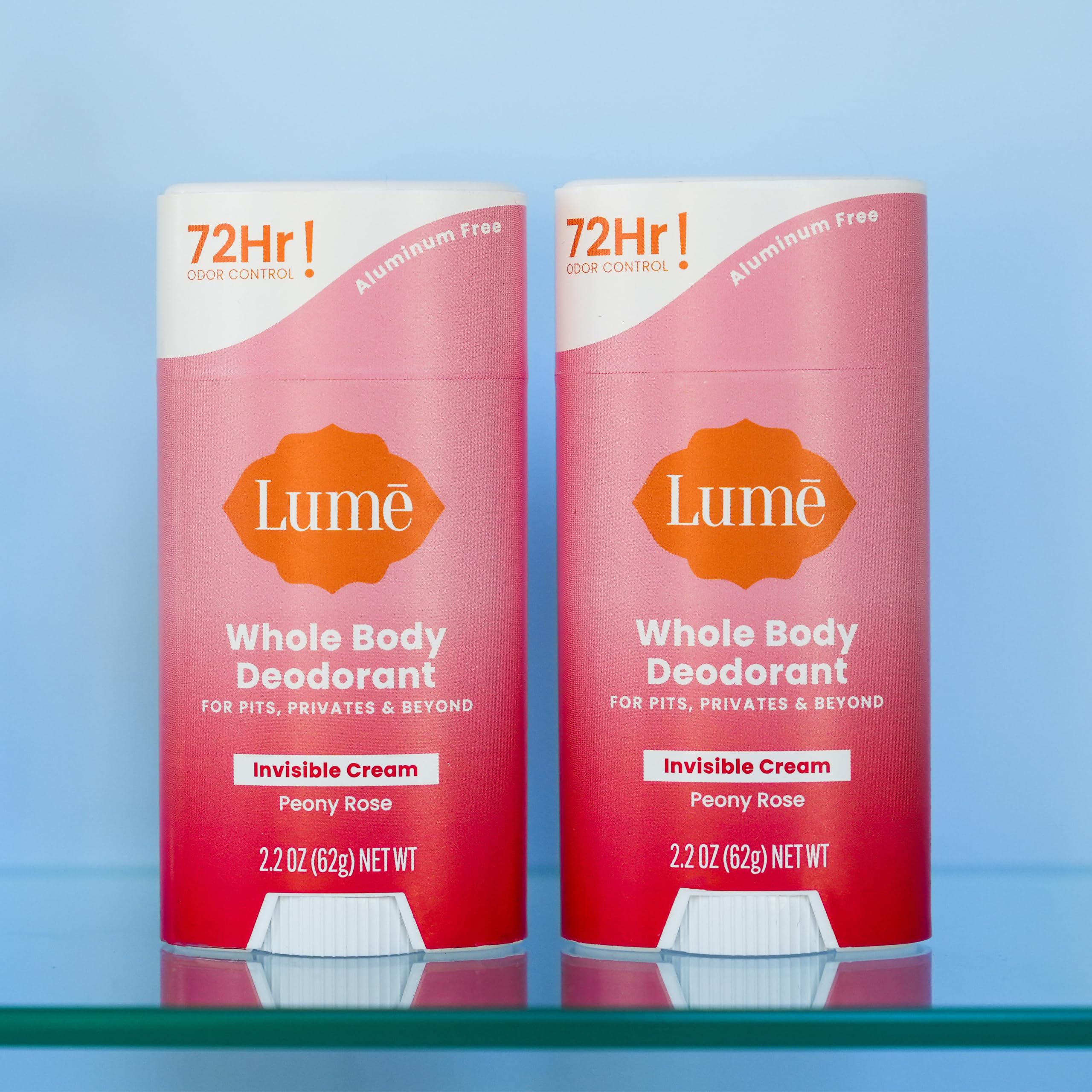 Lume 72-hour odor control claim for long-lasting protection during daily activities.