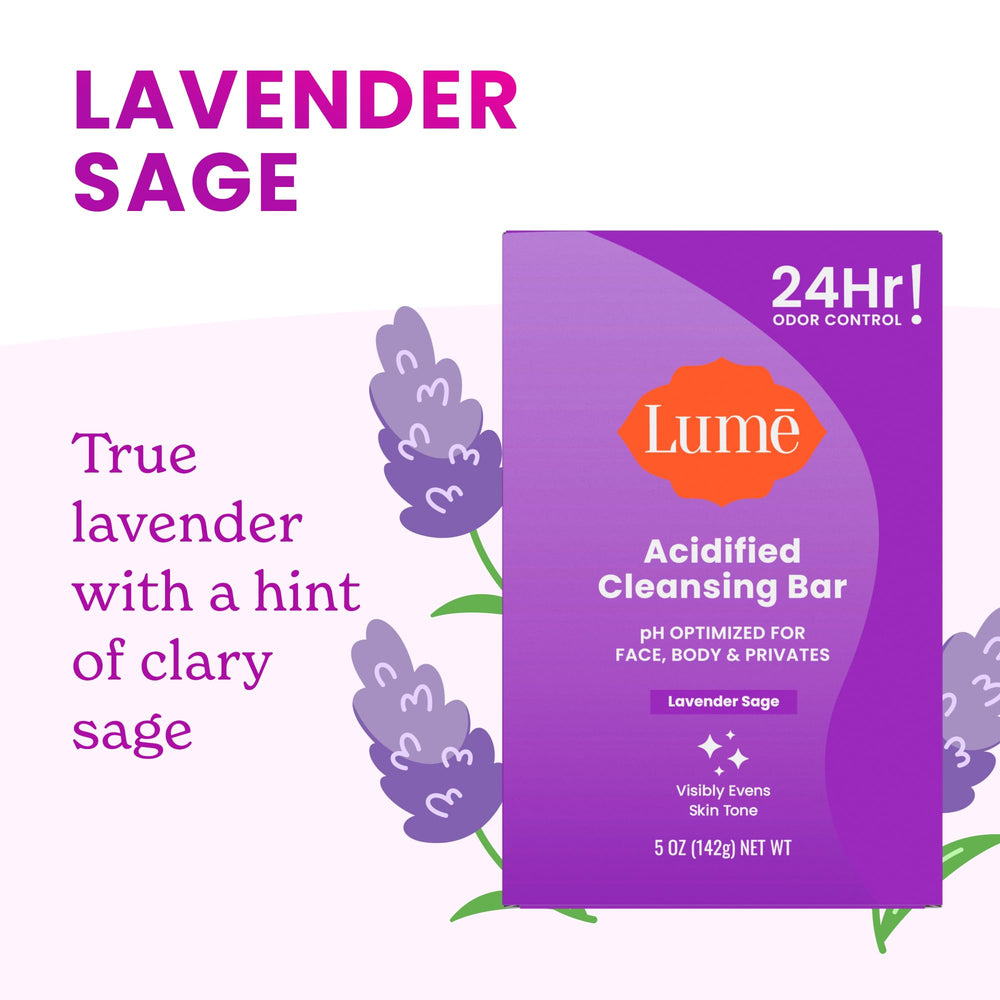 Lume Unscented shower scene demonstrates clean, neutral skin feel