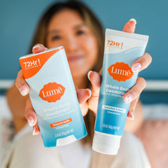 Lume acidified body wash mini provides gentle cleanse and odor-friendly refresh.