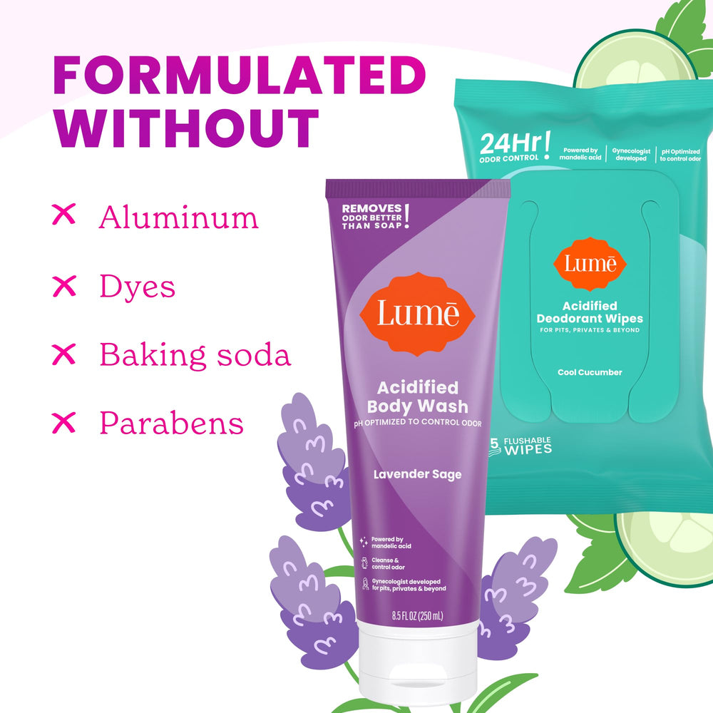 Lume Acidified Body Wash pump dispensing for easy daily use and hydration