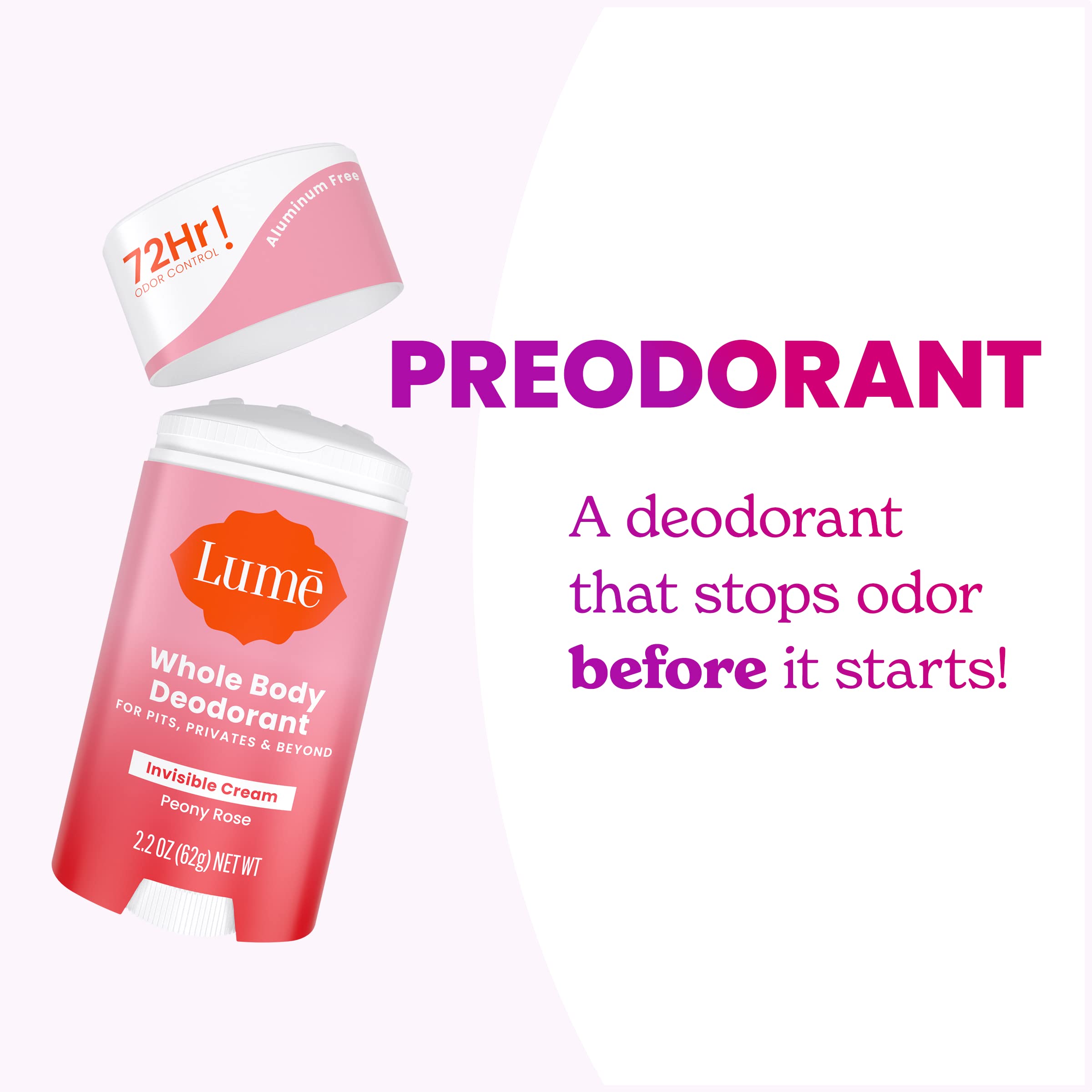 Lume aluminum-free and baking-soda-free formula designed for gentle daily use.