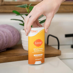 Lume aluminum-free and baking soda-free formula supports skin safety.