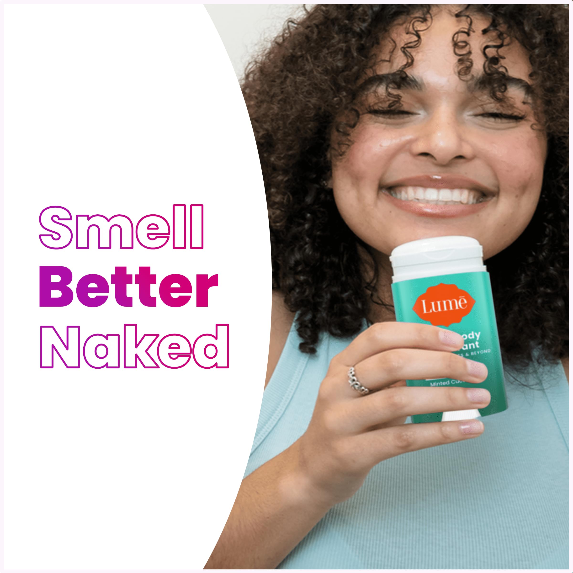 Lume baking-soda-free badge image highlights irritant-free composition for delicate skin.