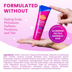 Lume baking soda-free skin-loving formula shown for sensitive skin.