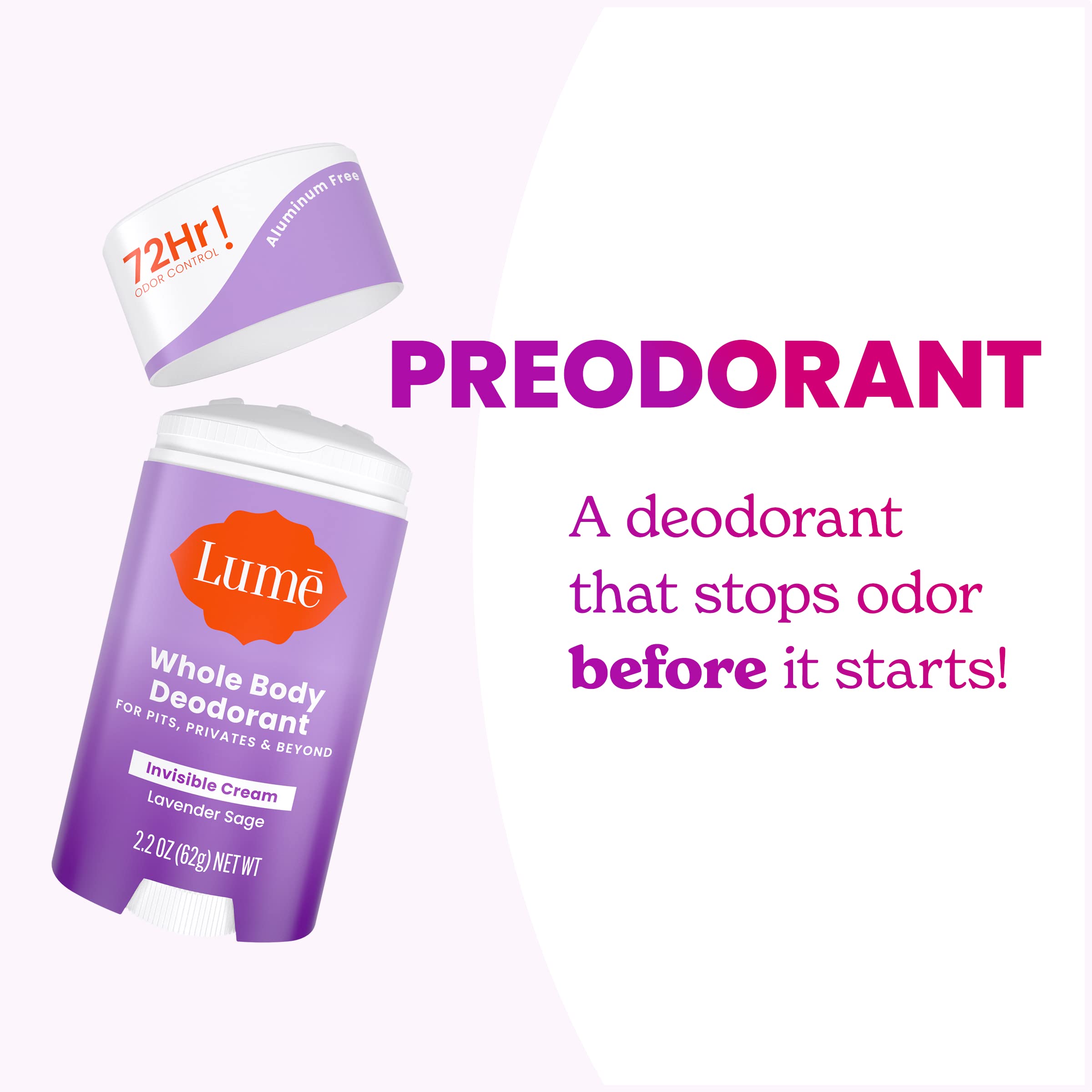 Lume application demonstrates pea-sized dab for easy use.