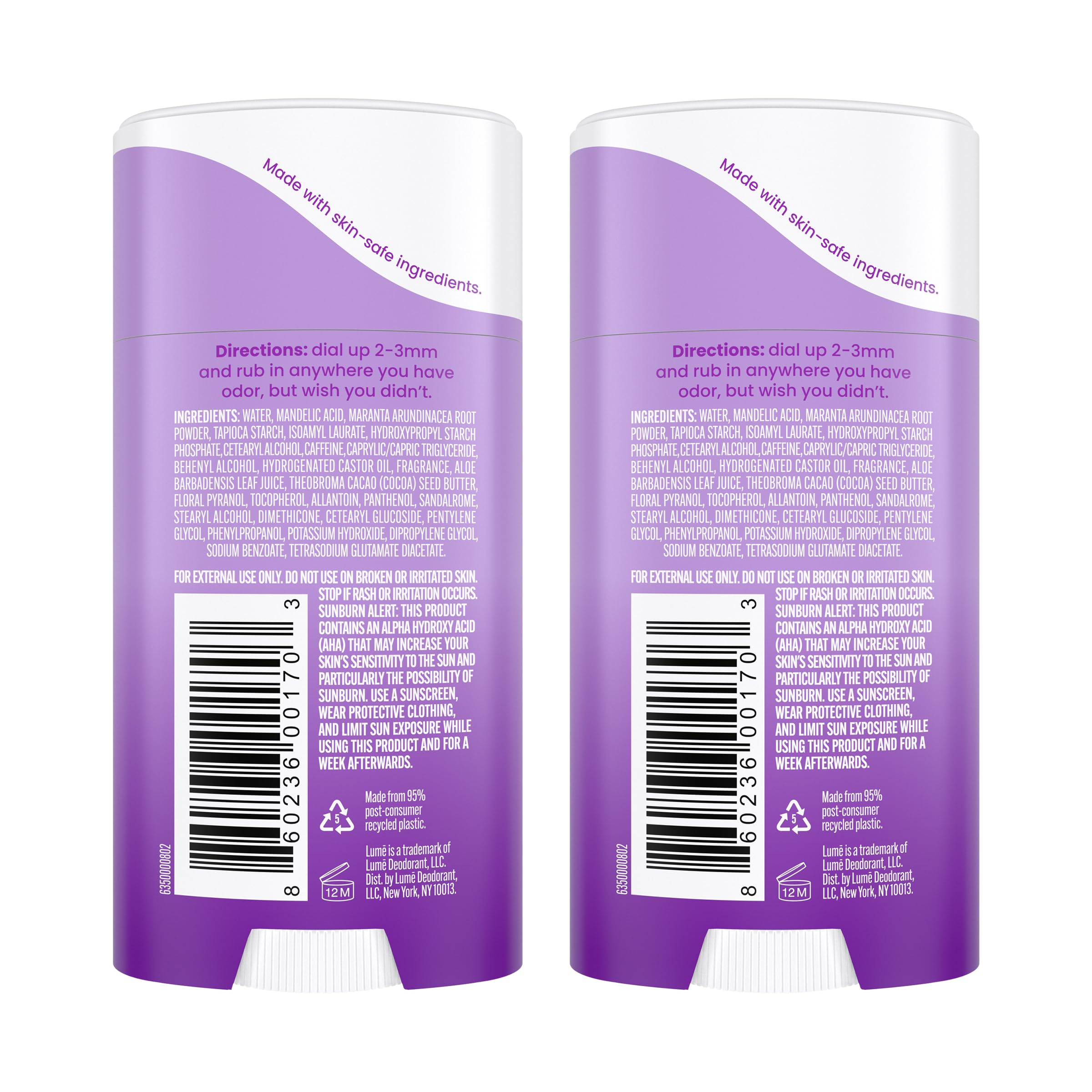 Lume lavender-sage cream texture rubs in like lotion for comfort.